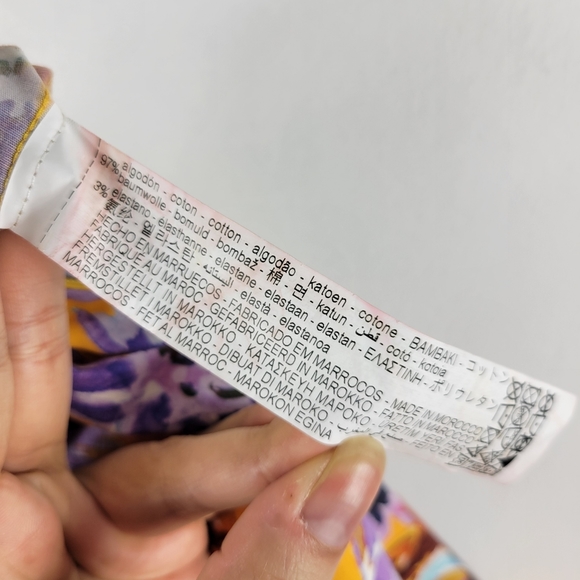 Zara Camilla Floral Square Neck Off The Shoulder Balloon Sleeve Mini Dress - Picture 11 of 11